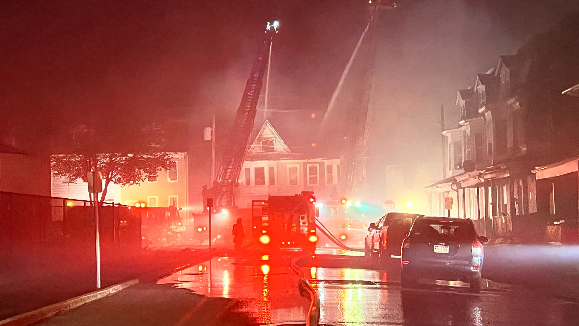 According to York County Dispatch, the fire began just before 7 p.m. on Sunday.