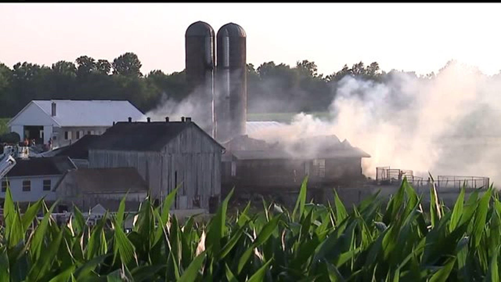 Large barn destroyed by early morning fire in Bart Township