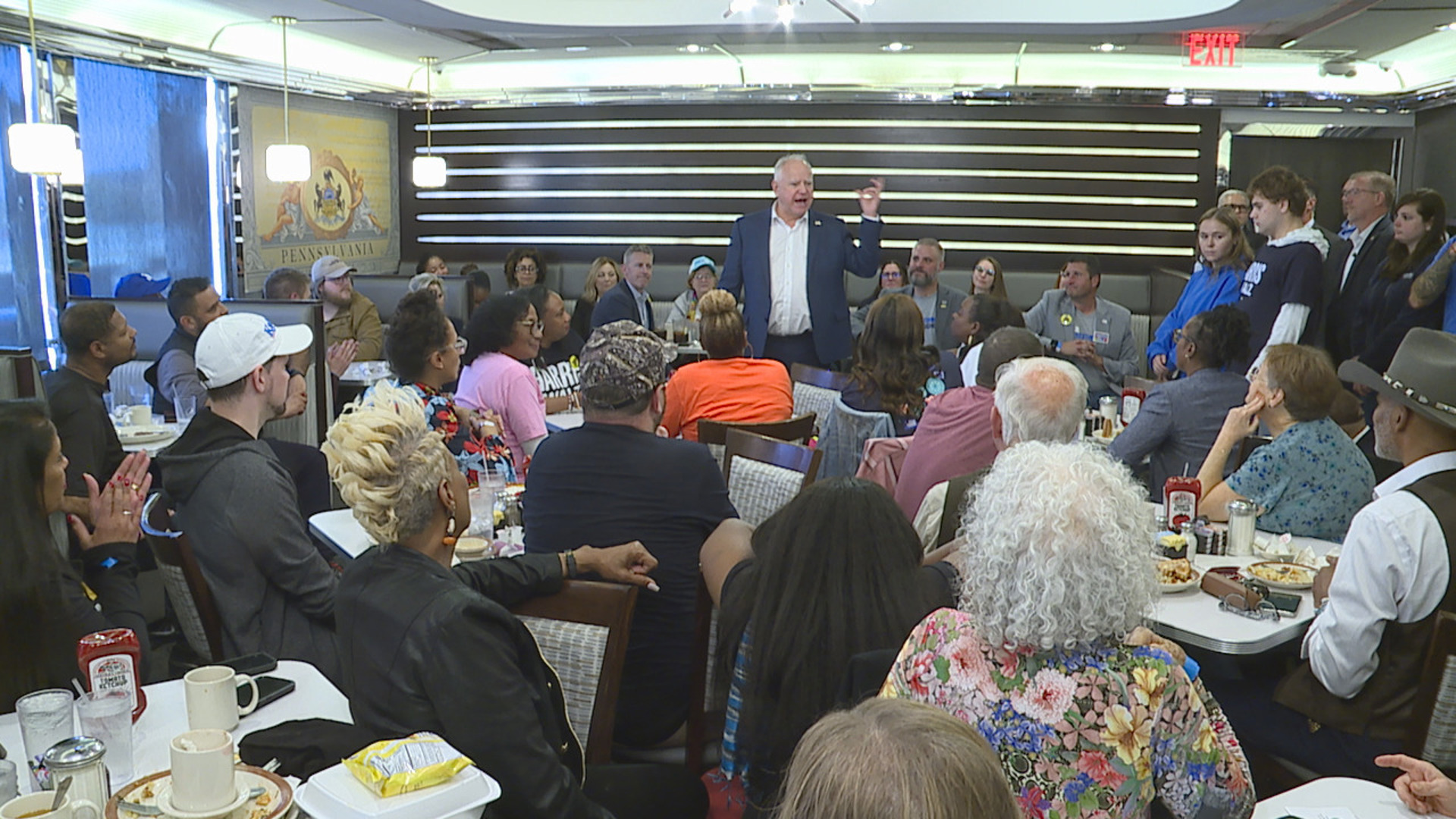 Governor Tim Walz visited Dauphin County as part of a last-second effort to get Pennsylvanians to the polls.