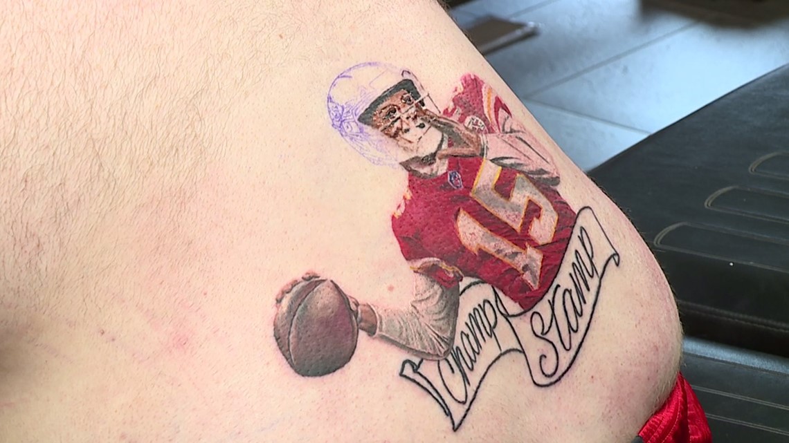 Chiefs fan gets tattoo of quarterback Patrick Mahomes calls it Champ  Stamp