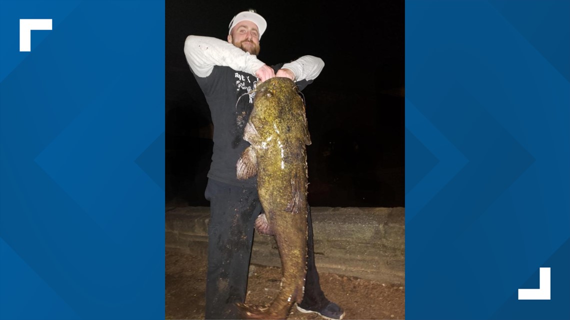 Philadelphia man sets state record by hauling in a whopping 56-pound, 3-oz  flathead catfish