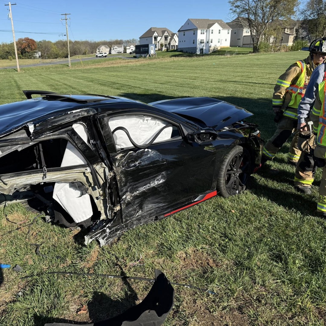 Car splits in half after hitting tree in Cumberland County | fox43.com