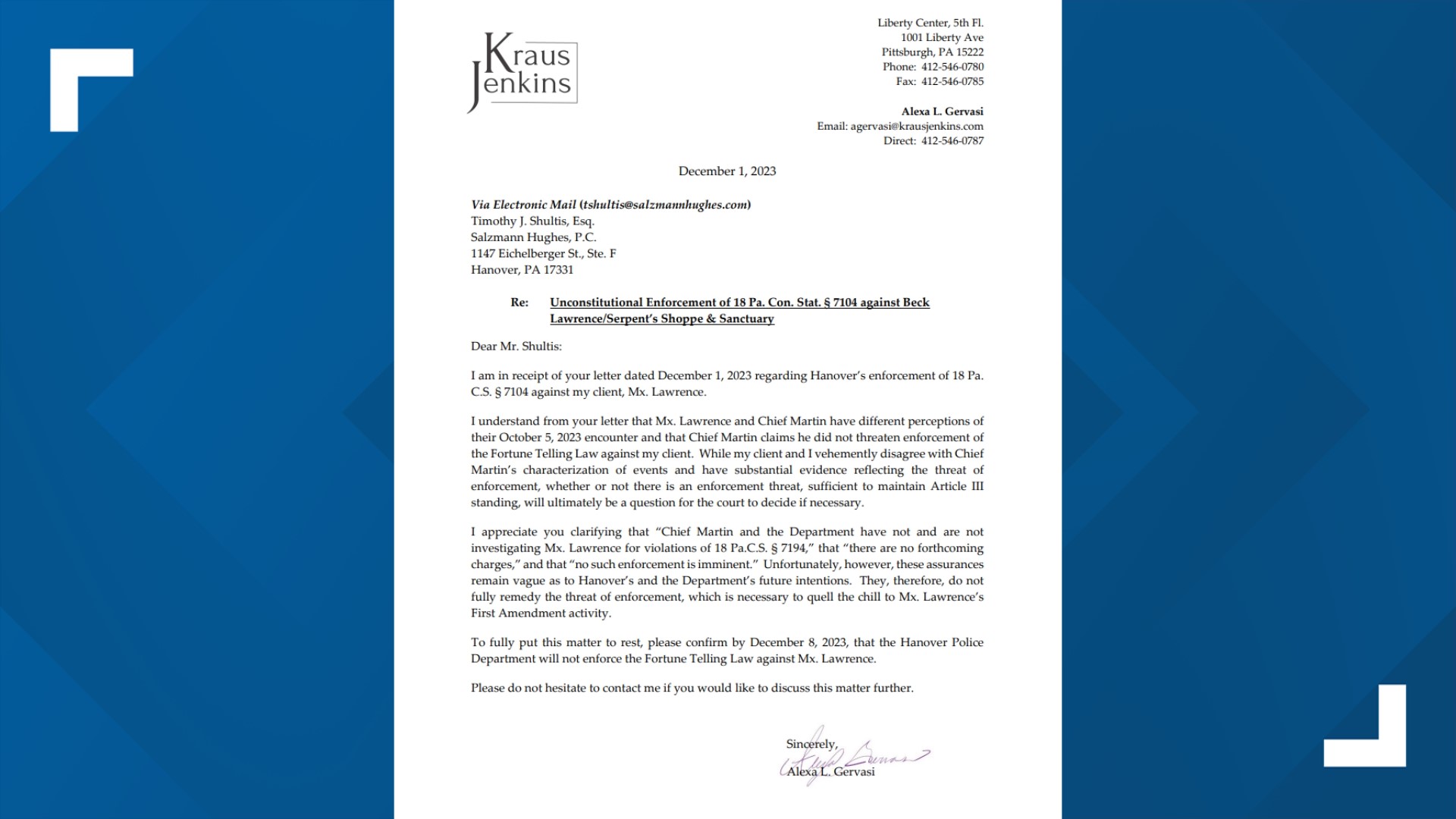 Business suing police, challenging Pennsylvania law against fortune