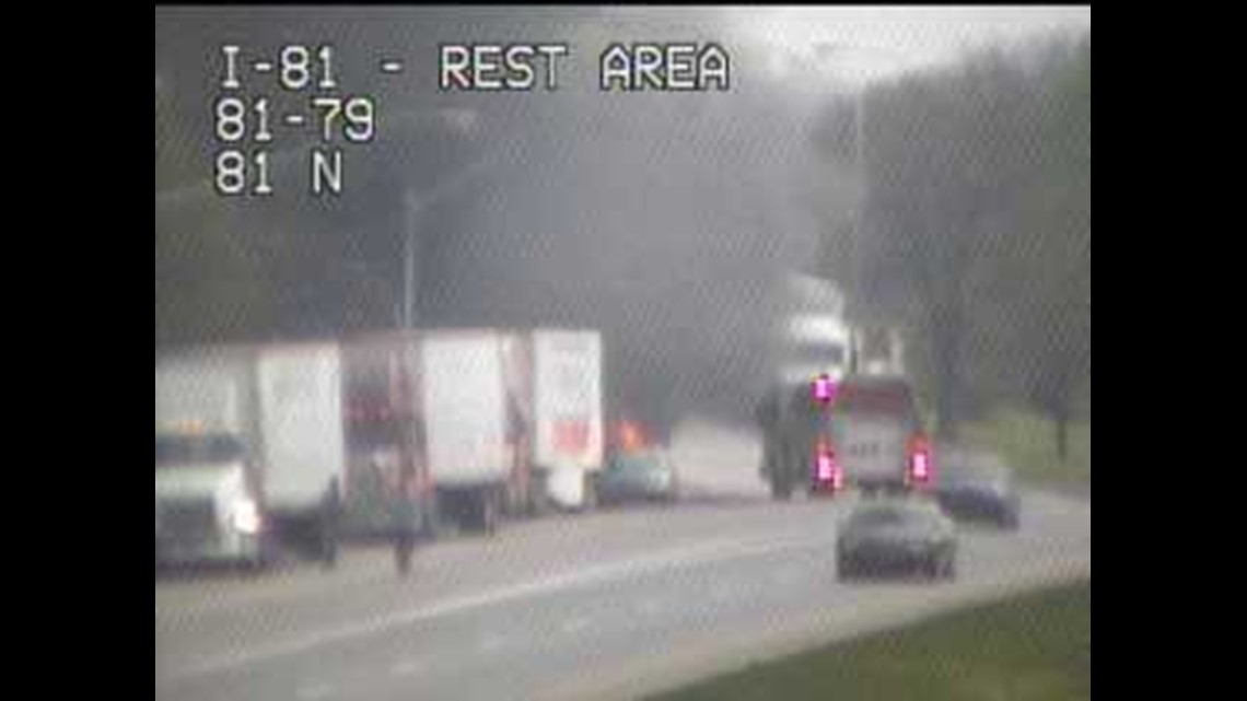 Tractor trailer fire causes delays on I-81NB | fox43.com