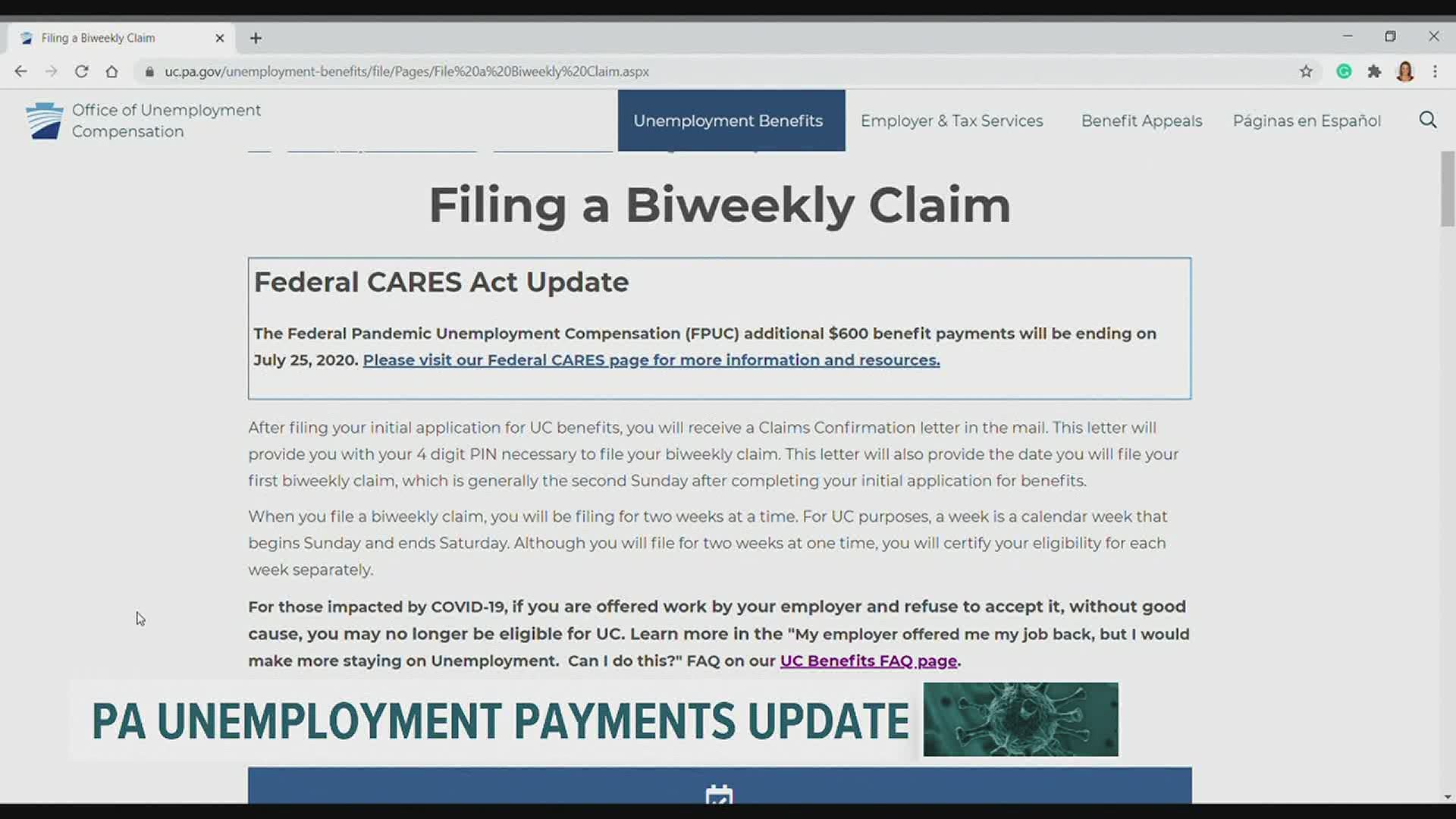 The PA Department of Labor and Industry says it is working to send the $300 in FEMA payments from the Lost Wages Assistance Grant to Pennsylvanians in September.