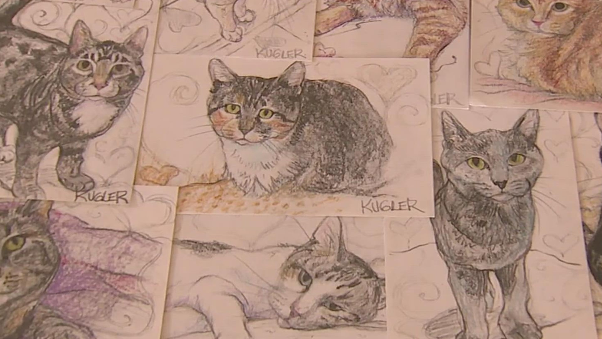 Artist Cheryl Kugler spent 100 days creating artwork to help area welfare organizations support animals.