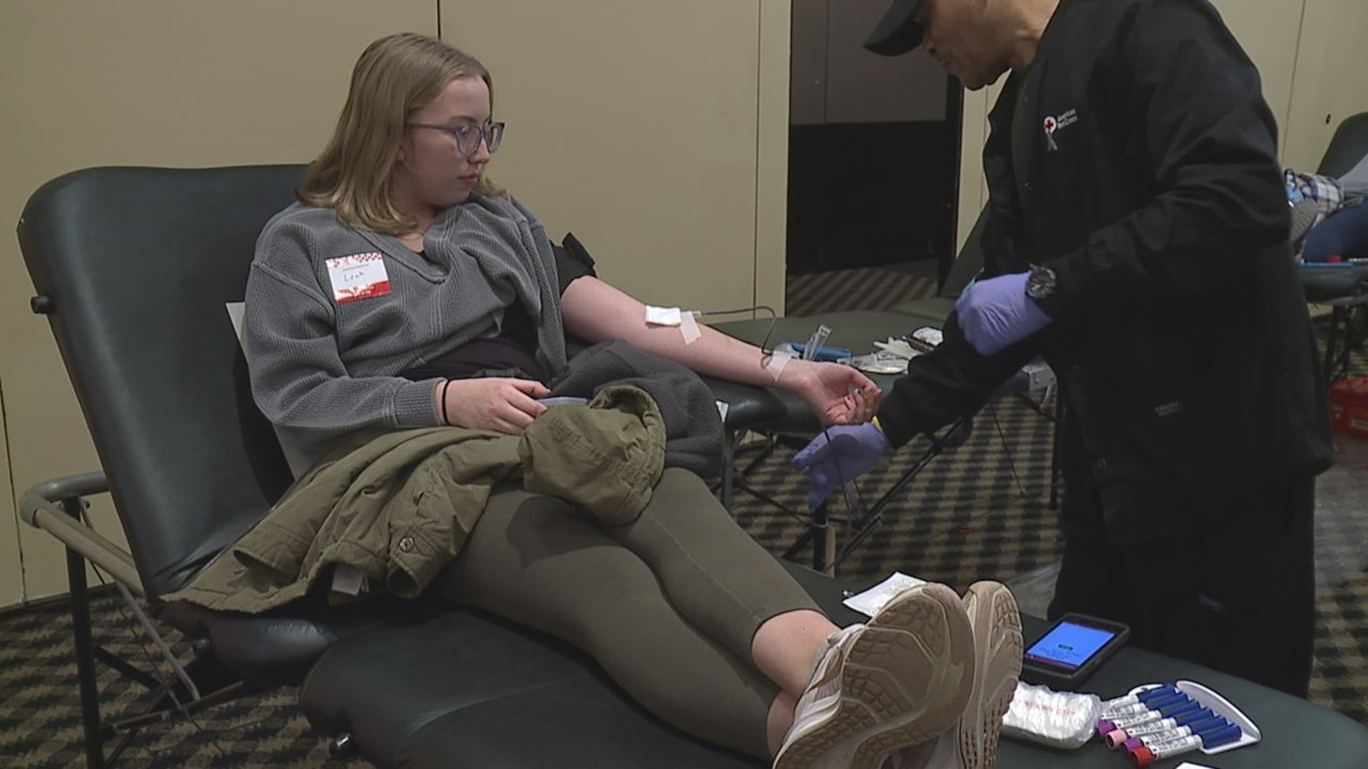 The American Red Cross collected blood donations across York County on Tuesday, emphasizing the importance of donating blood around the holidays.