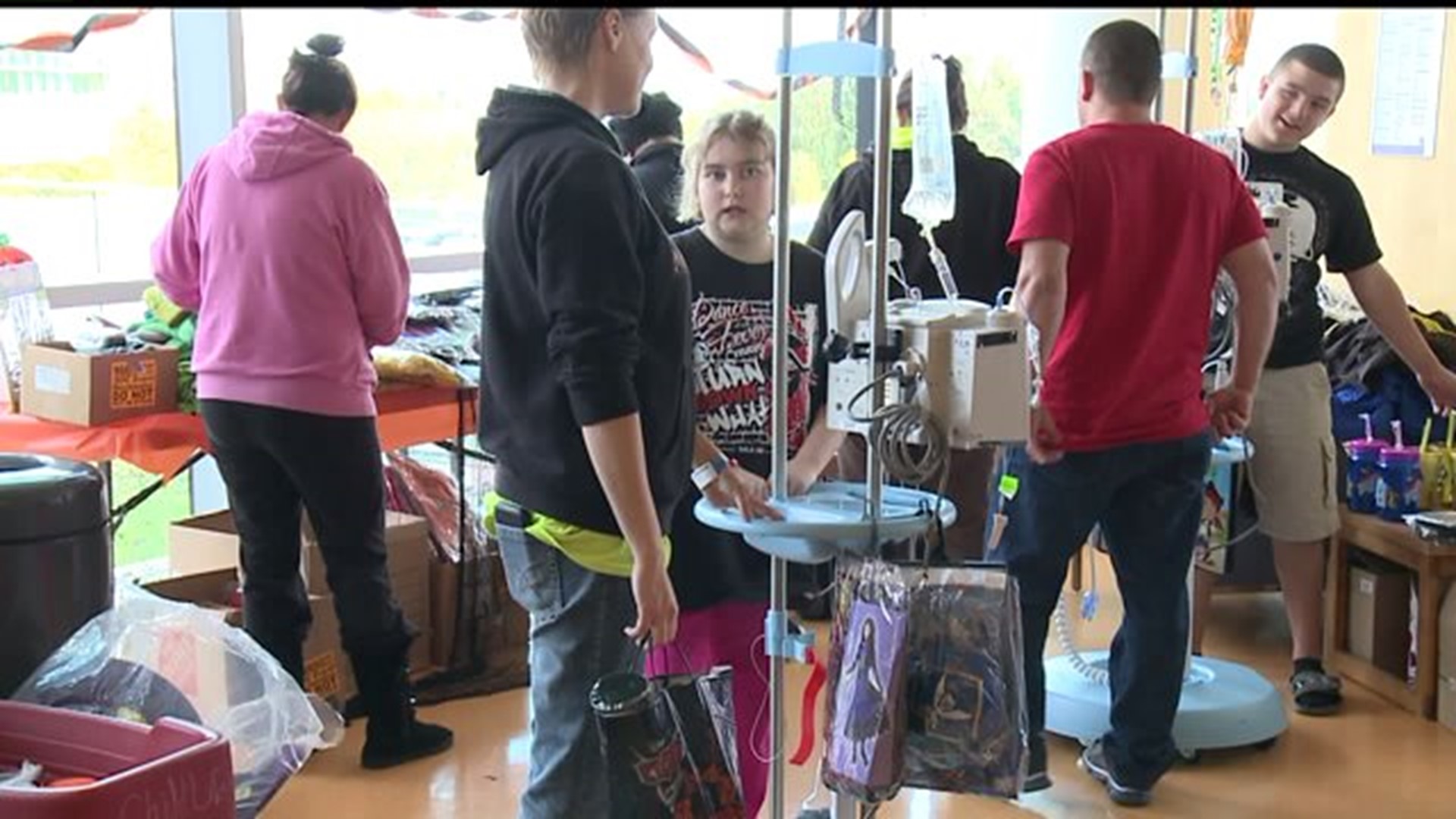 Pediatric patients have a halloween party in hershey
