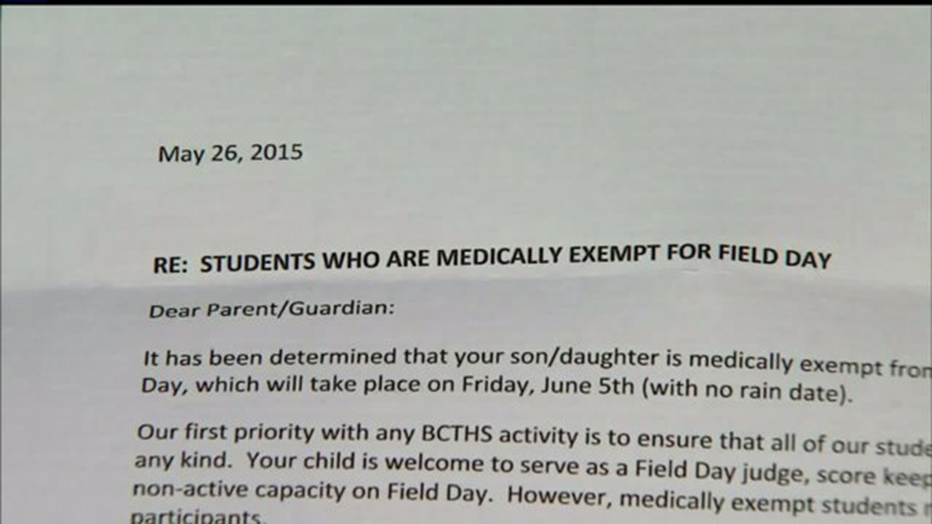 Student fights controversial "Field Day" policy