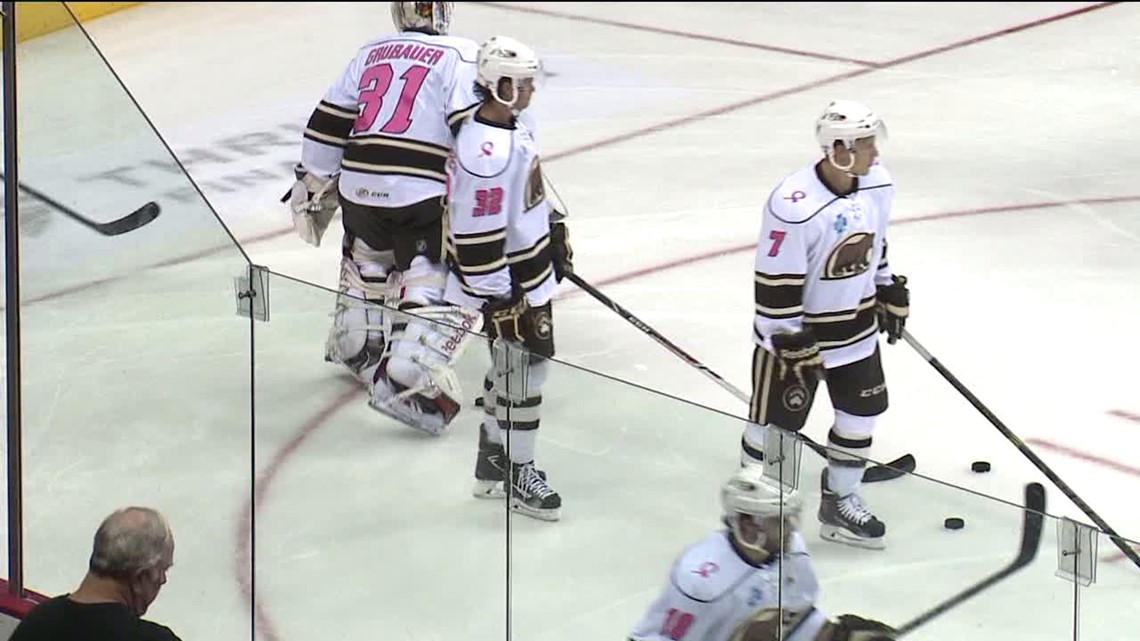 Hershey Bears Wear Breast Cancer Awareness Warm-up Jerseys