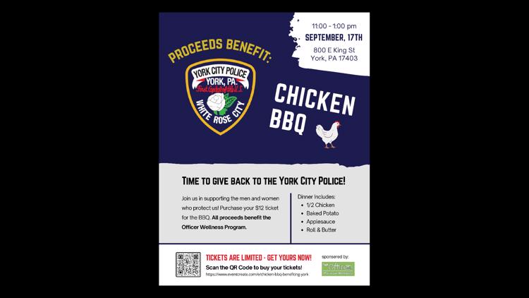 Chicken BBQ will be hosted to raise funds for the York City Police Department