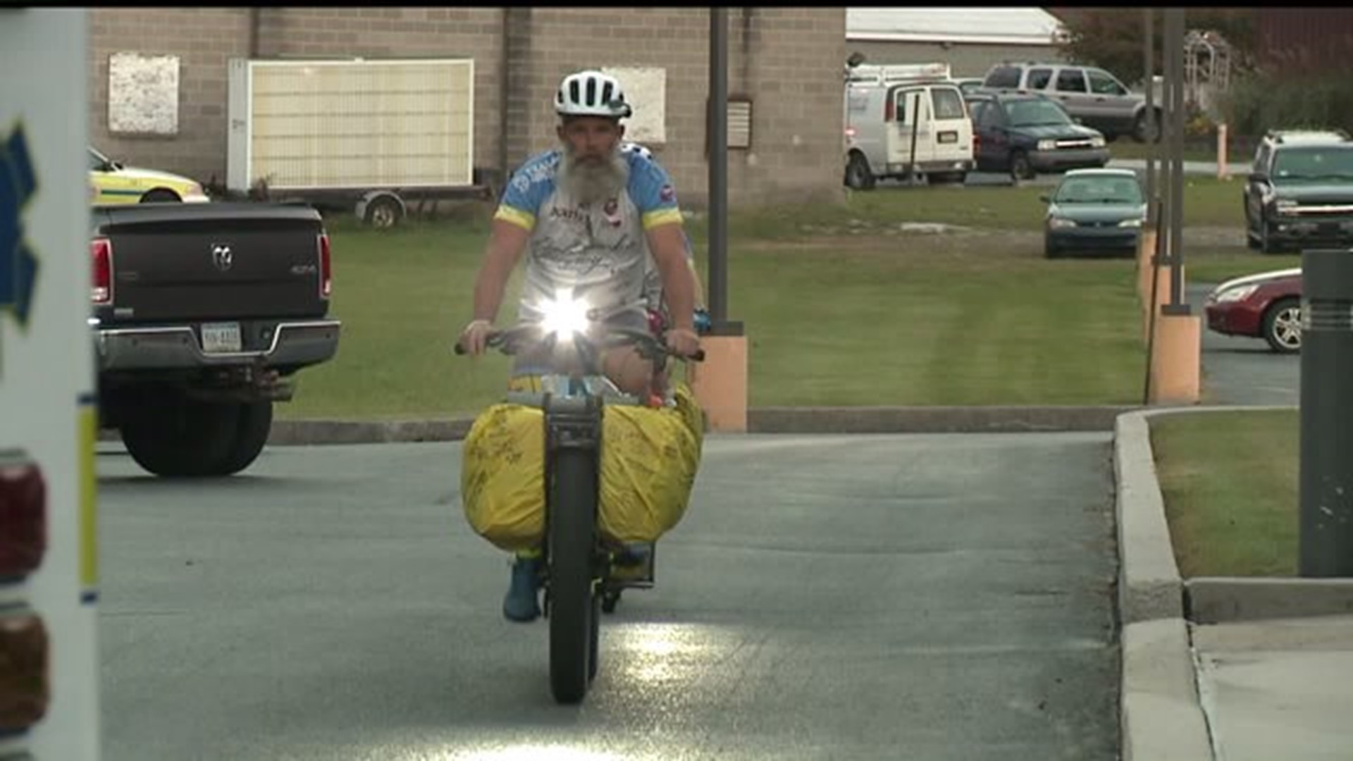 Man bikes across the United States to thank firefighters