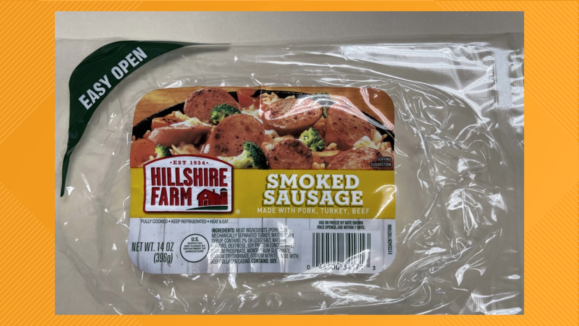 Hillshire Brands Company announced that approximately 15,876 pounds of smoked sausage products will be recalled due to a potential bone fragment contamination.