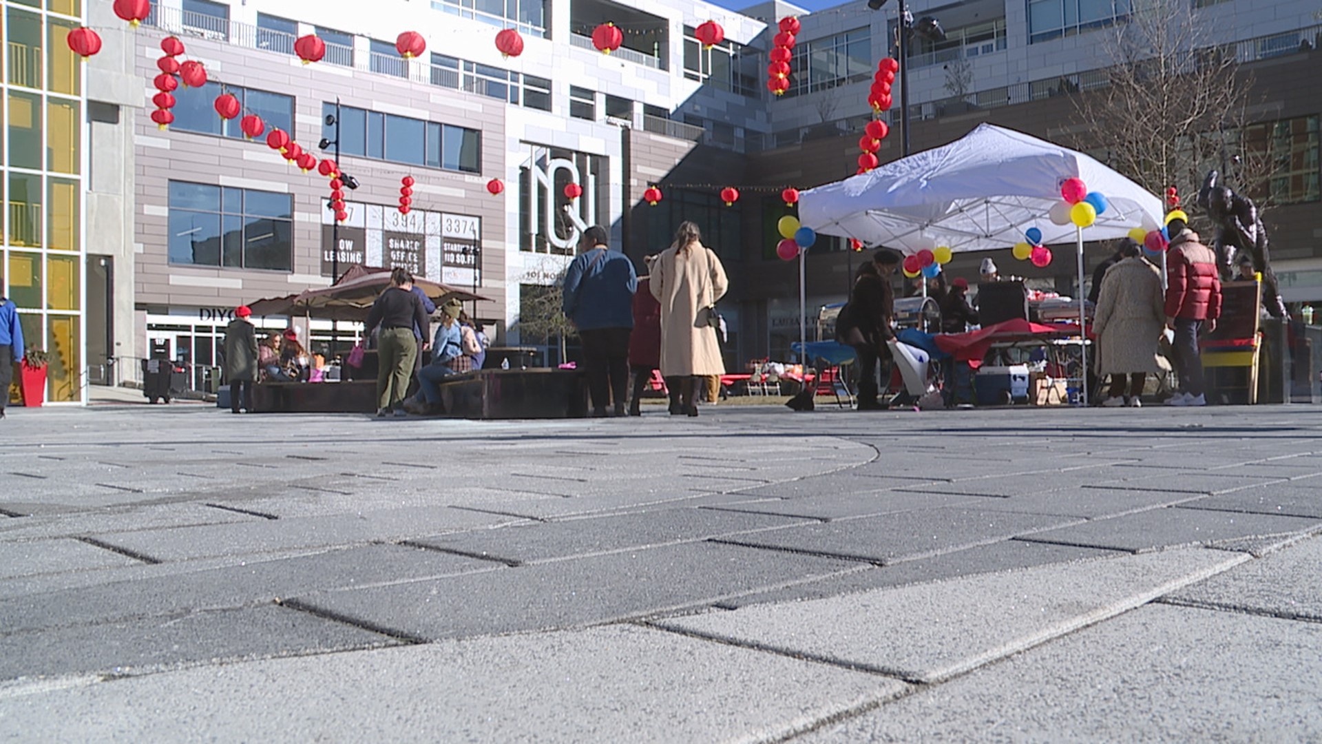 Hundreds of people celebrated the Lunar New Year in downtown Lancaster by welcoming the Year of the Dragon.