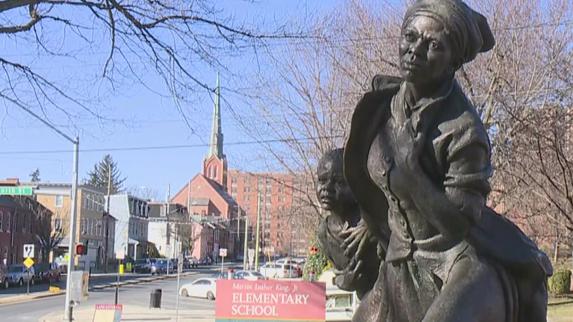 The temporary statue was unveiled by the African American Cultural Alliance of Lancaster.