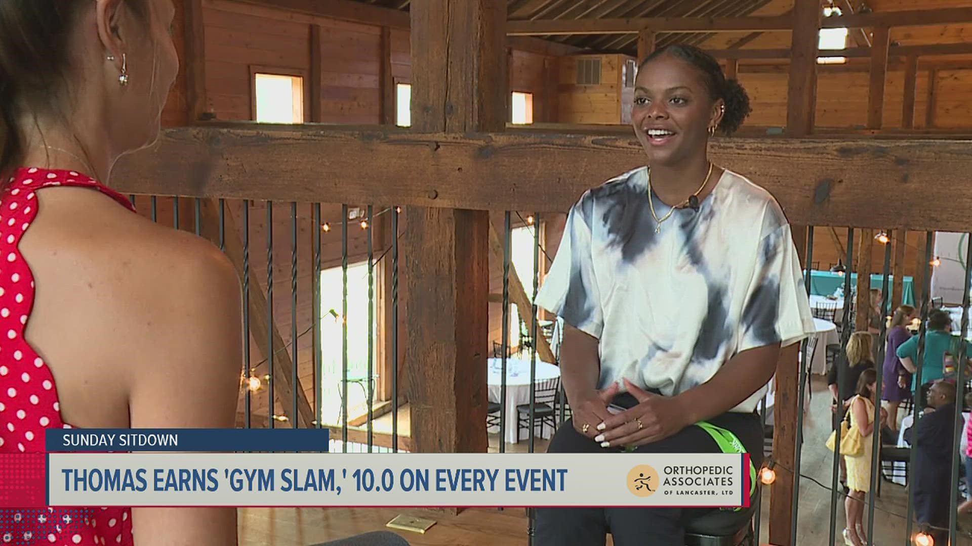 Thomas talks completing the 'gym slam' with perfect ten's in all four events.