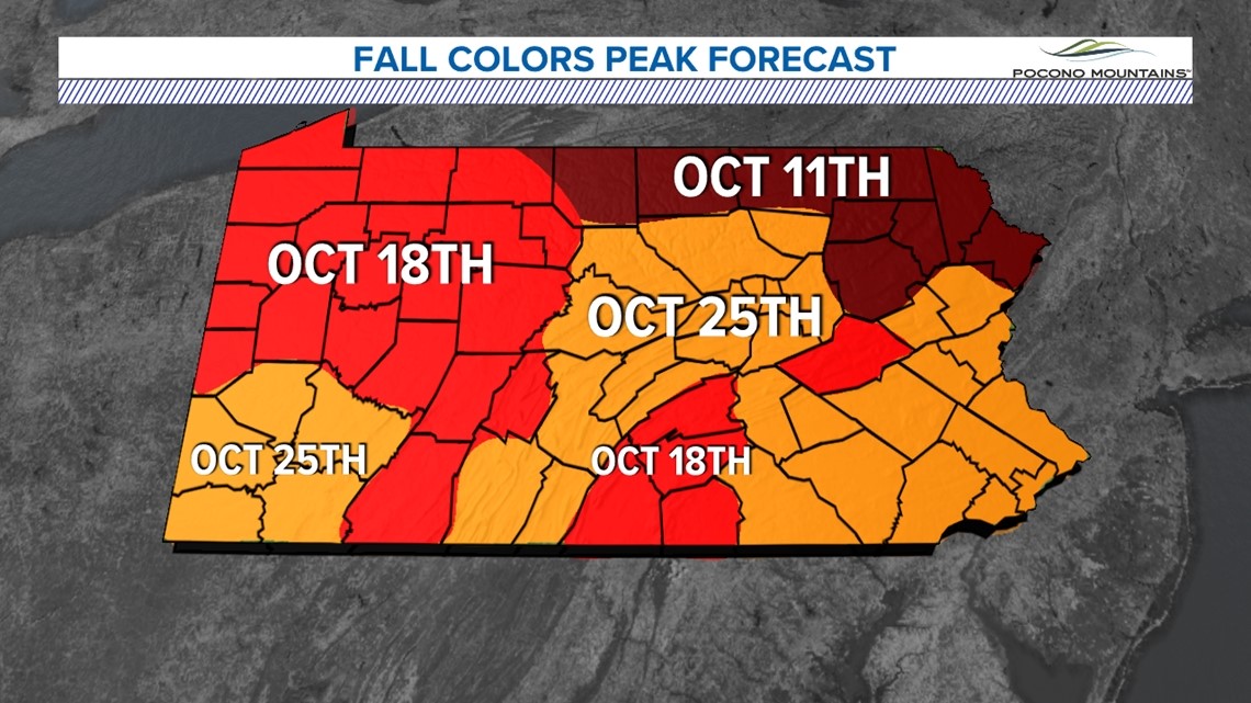 Fall colors map in Pa. Here's where to see the best colors as the