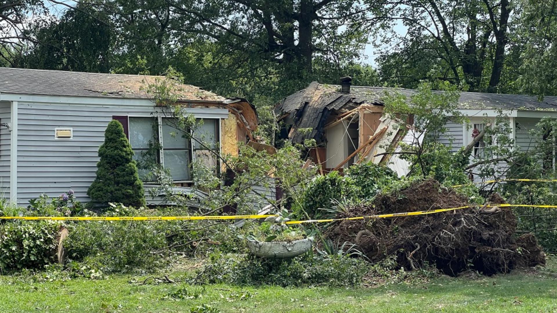 Tuesday night's storm destroyed some homes, while leaving others untouched.