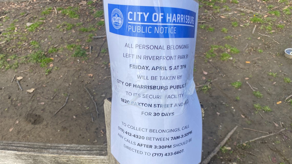 Harrisburg homeless encampment to be cleared by city on Friday - Vimarsana News