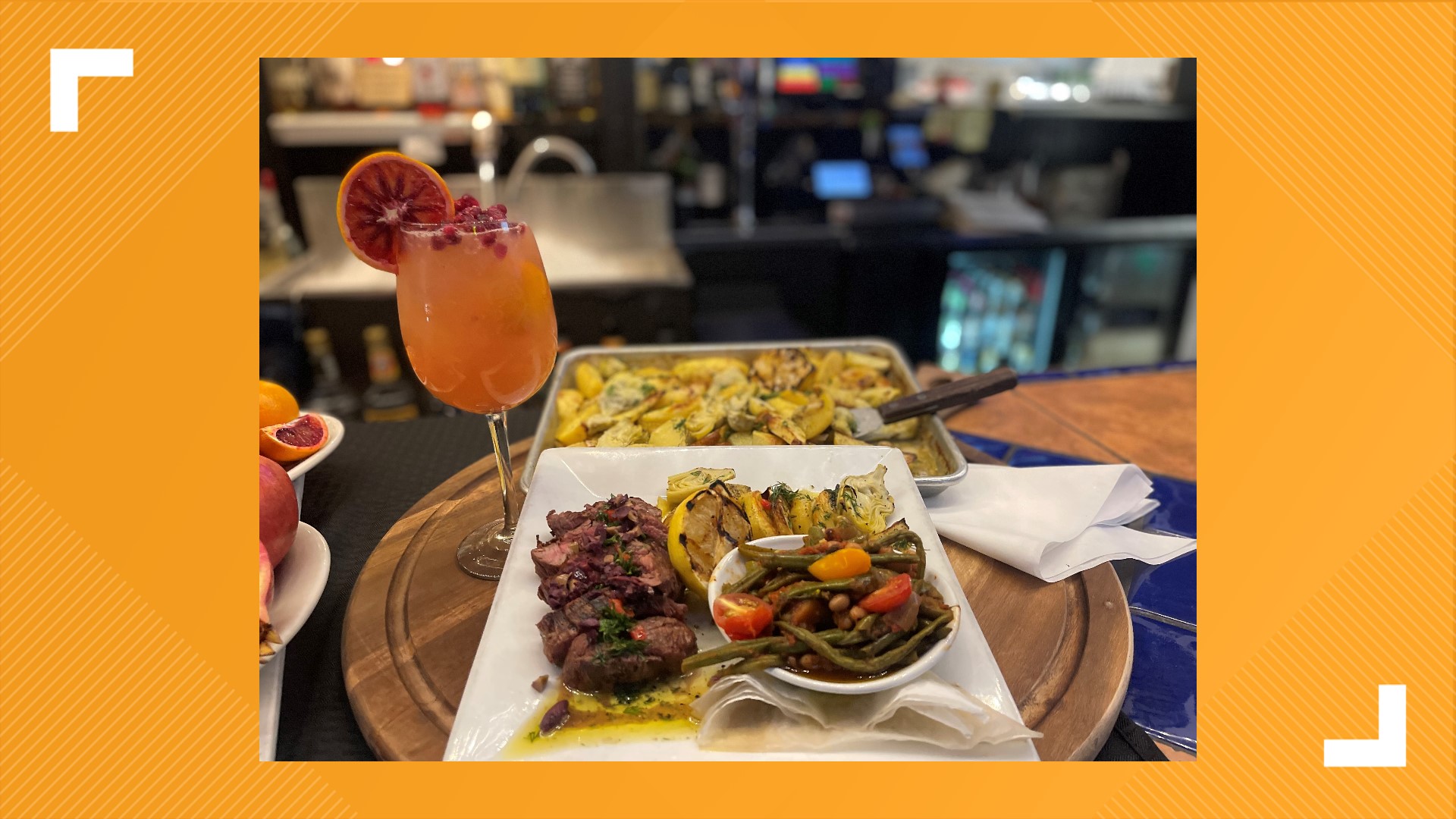 Olivia's Spartan style fire-grilled steak and blood orange champagne sangria will start off your new year with a content stomach.