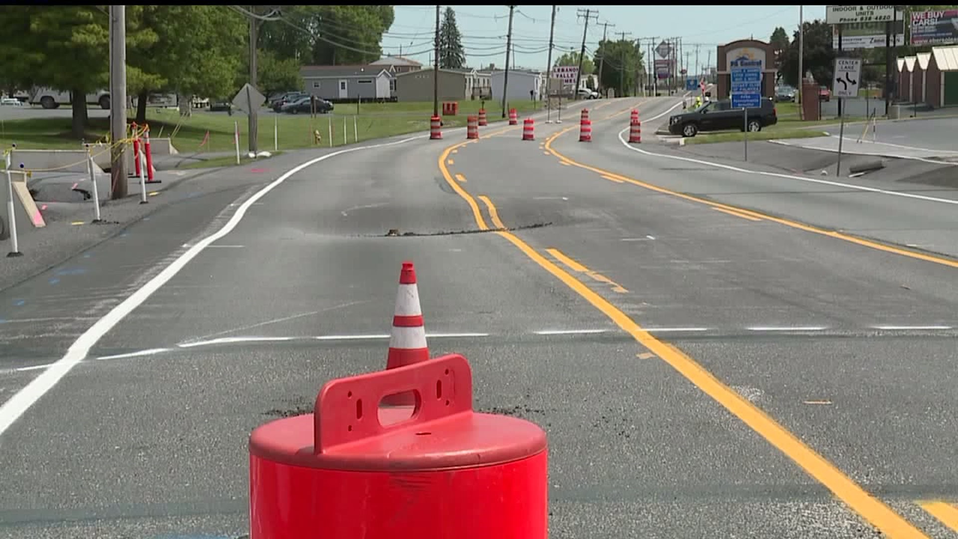 Sinkhole in Lebanon County causing traffic issues