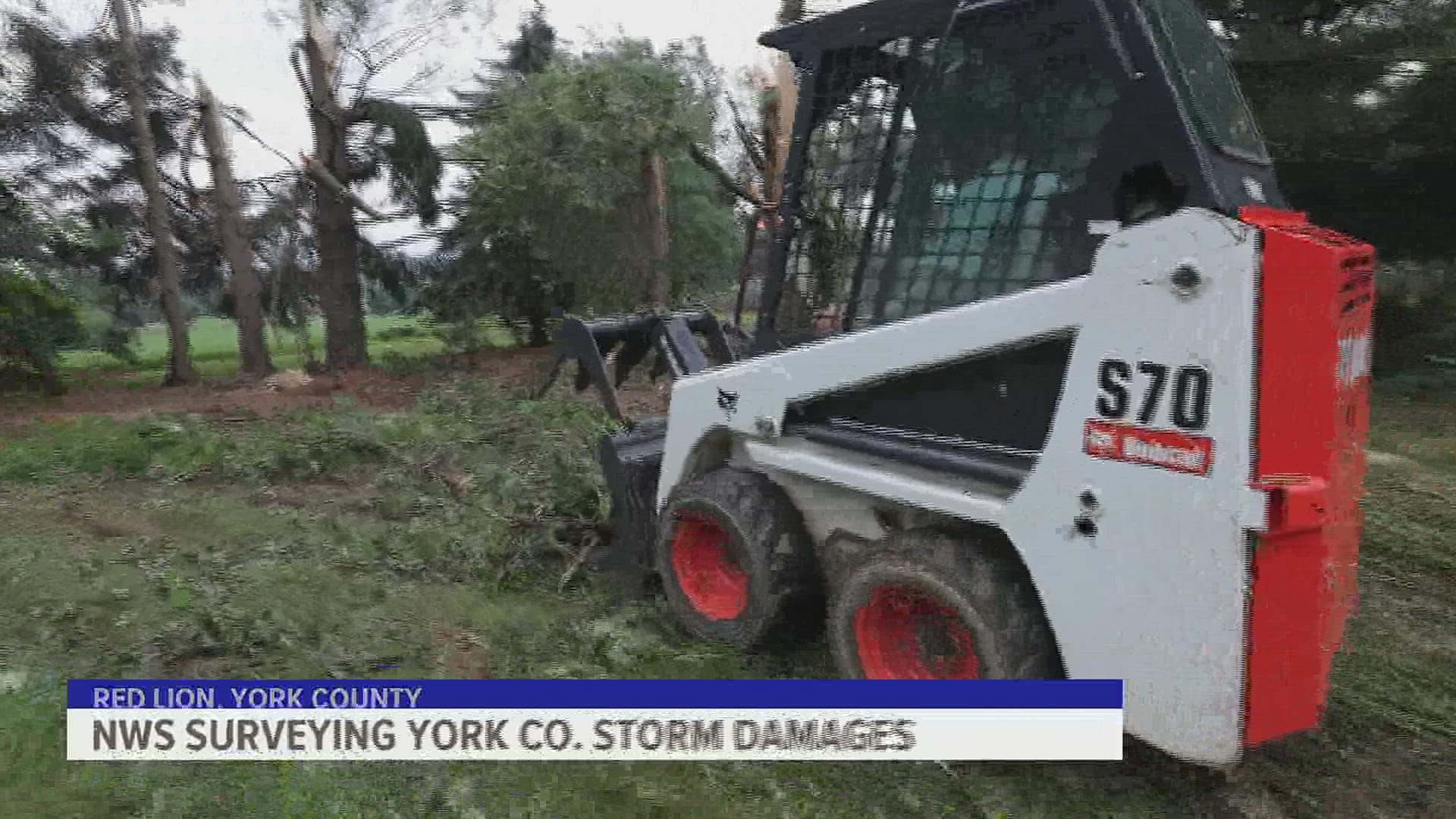 The tornado, with winds of 85 mph, started in North Hopewell Township and travelled to Winterstown Borough. No injuries were reported.