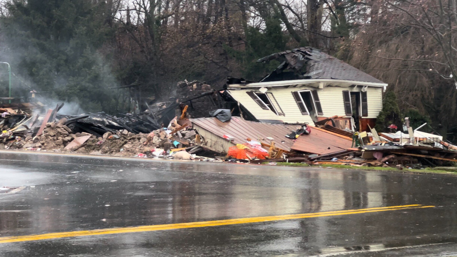 An East Earl Township home is a total loss after a fire broke out just before 4:30 a.m. The house collapsed in the early morning hours.