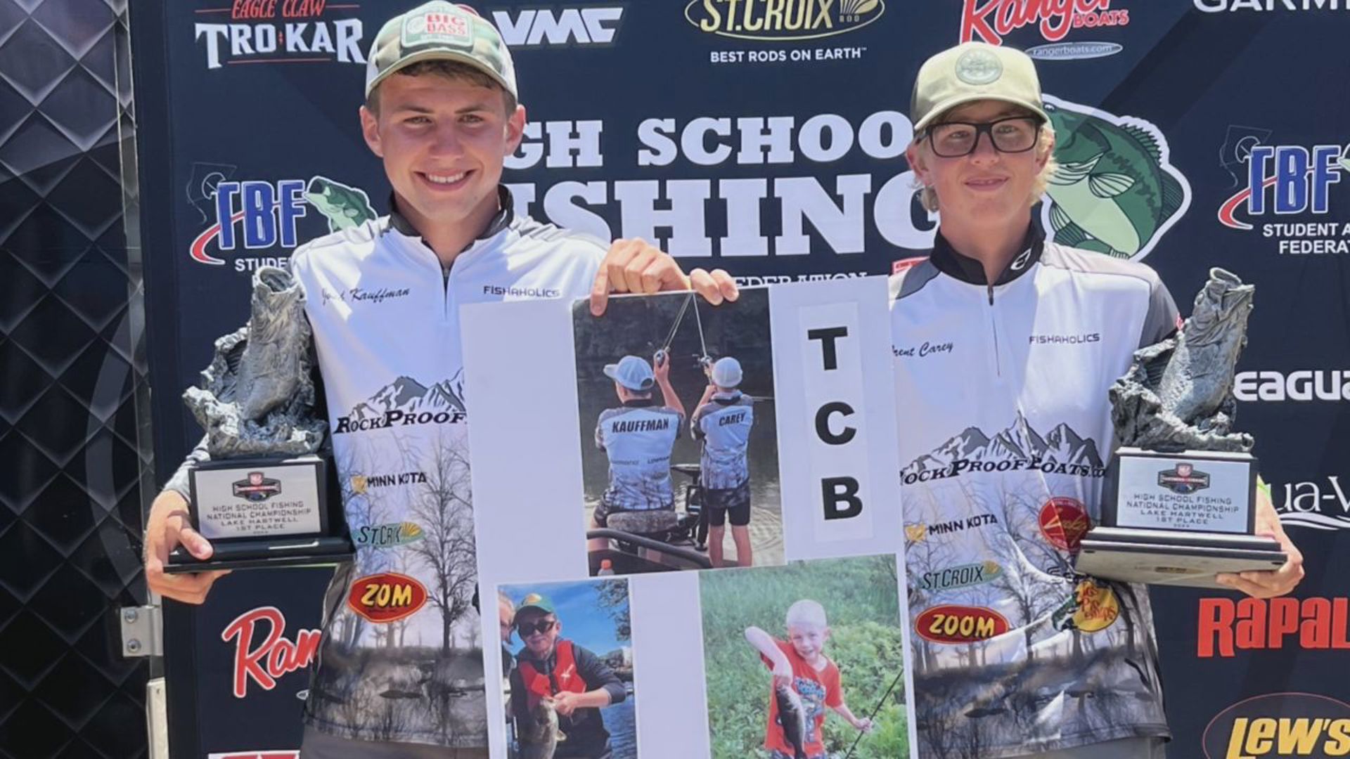 Carey and Kauffman finished first in the Abu Garcia High School Fishing National Championship, finishing their final run together on top.