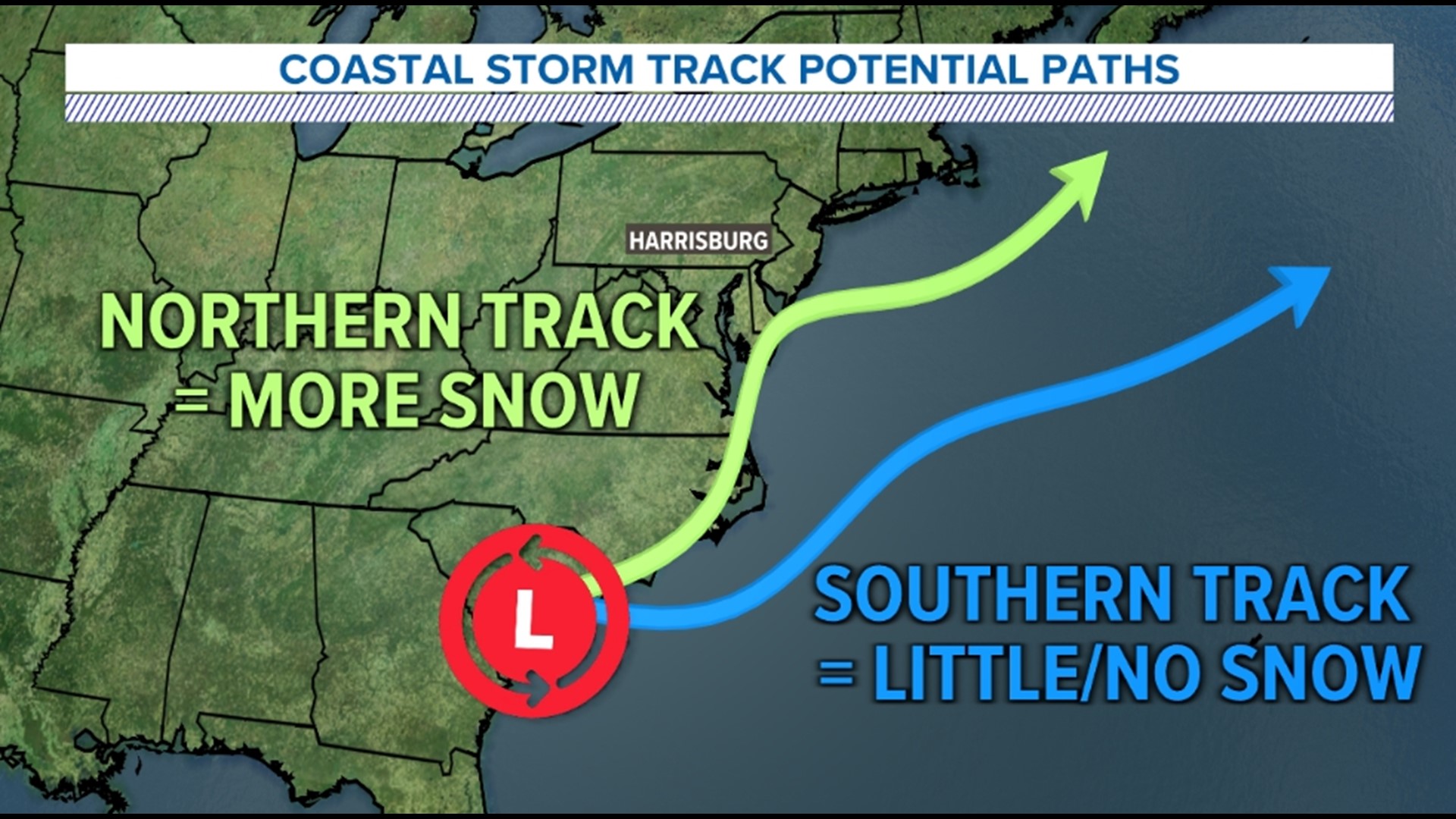 Multiple storm chances could bring some snow to Pennsylvania this week, however, the currently undetermined track of these storms will dictate how much we see.