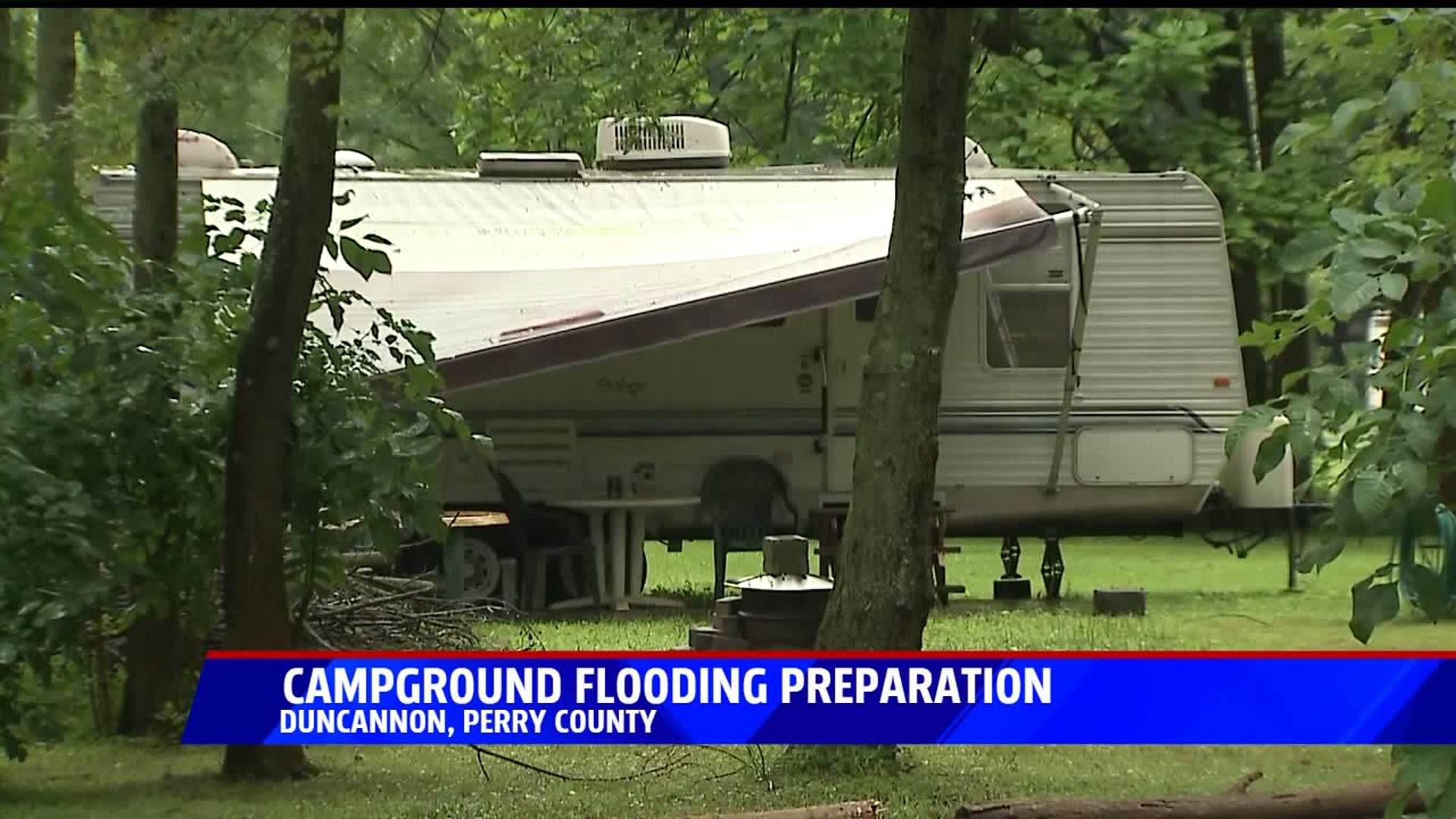 Campground flooding preparation in Perry County