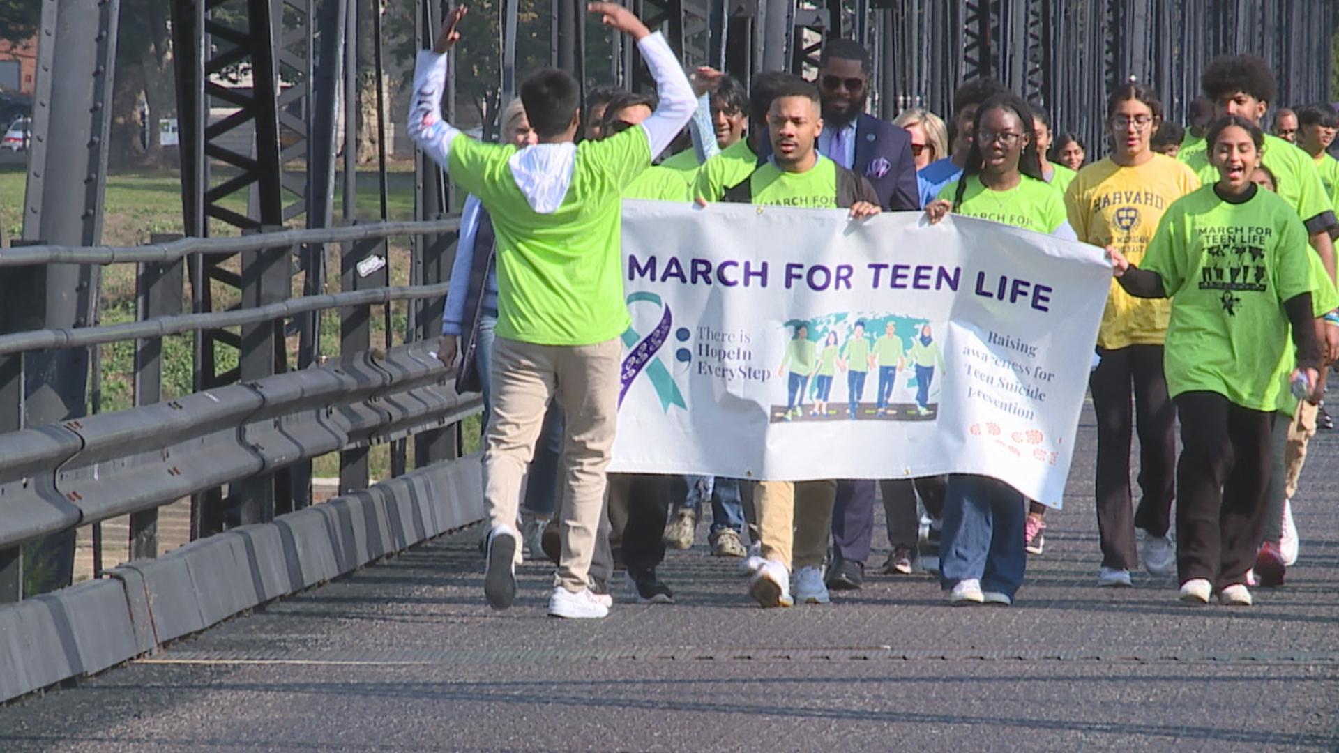 A Pennsylvania teen is marching to silence the stigma around teen suicide and is doing it one step at a time.