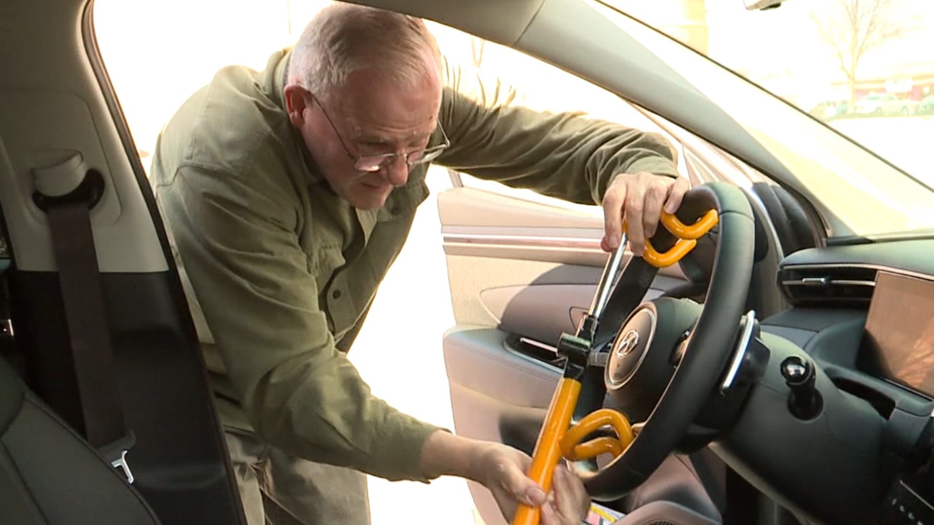 The Lancaster County Auto Crime Task Force hands out steering wheel locks to prevent car thefts in south-central Pa.