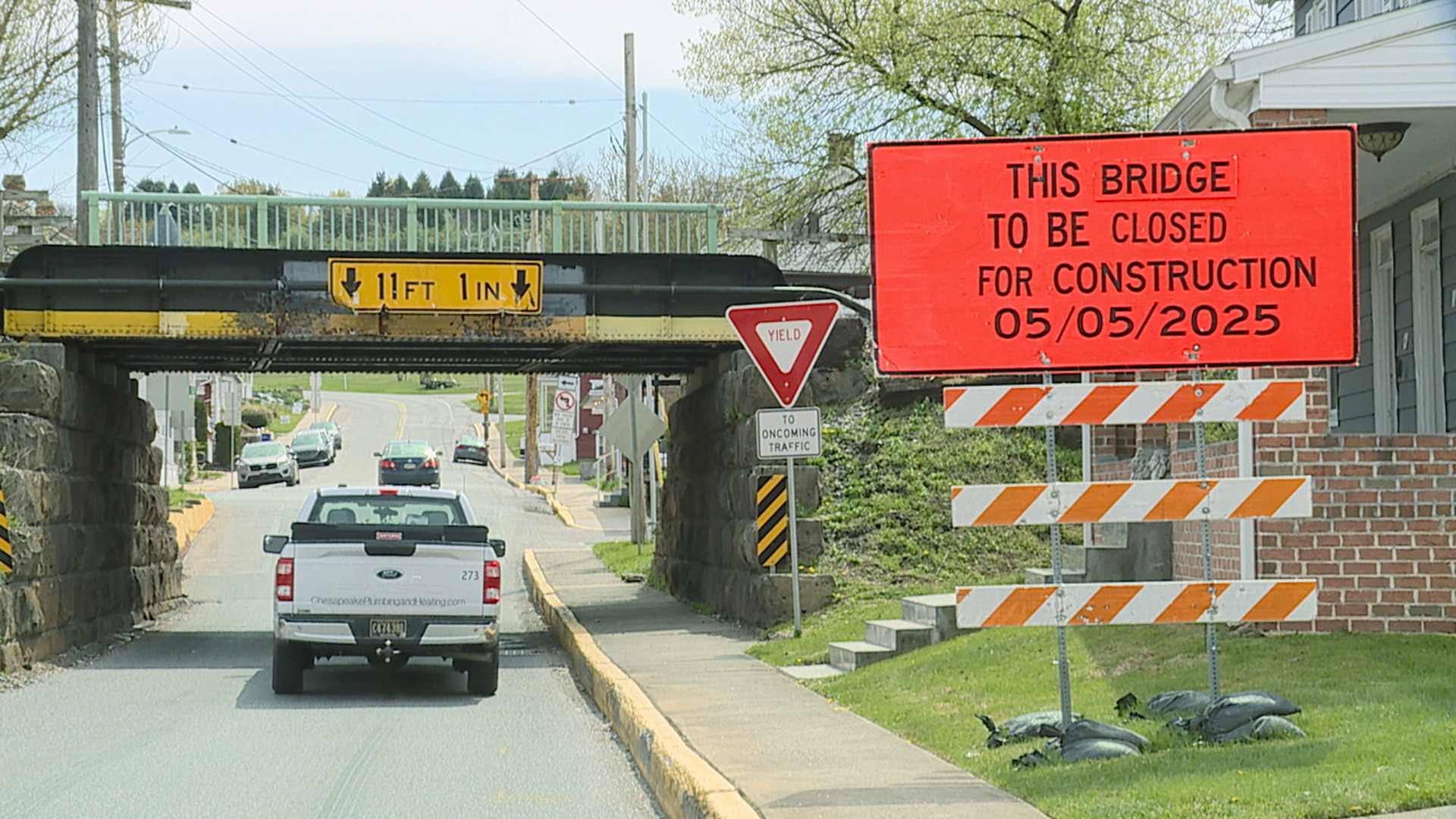 Construction crews will shut down Main Street for 35 days to fix structural damage from a tractor-trailer crash in November 2024.