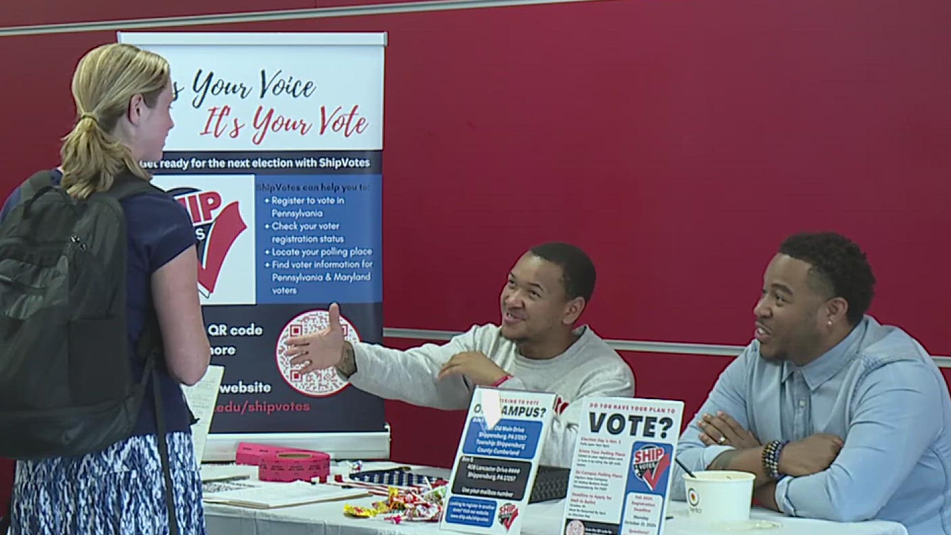 The Kappa Omega chapter of Kappa Alpha Psi at Shippensburg University wanted to inform fellow students about the importance of voting in future elections.