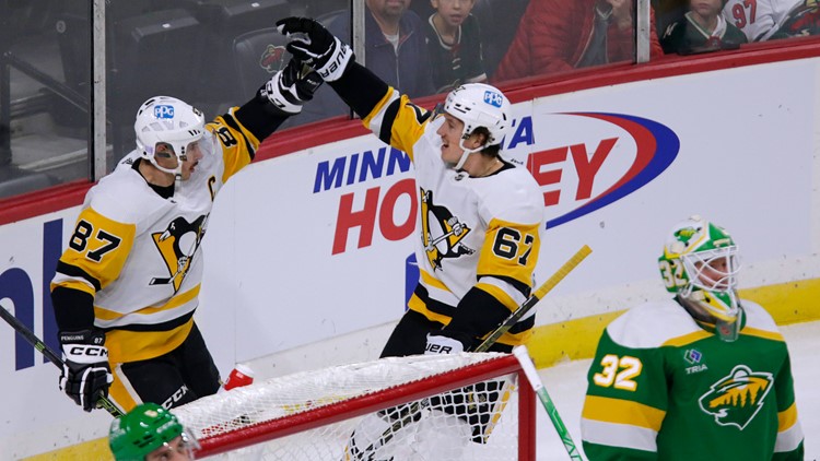 Penguins break 7-game losing streak with win over Wild