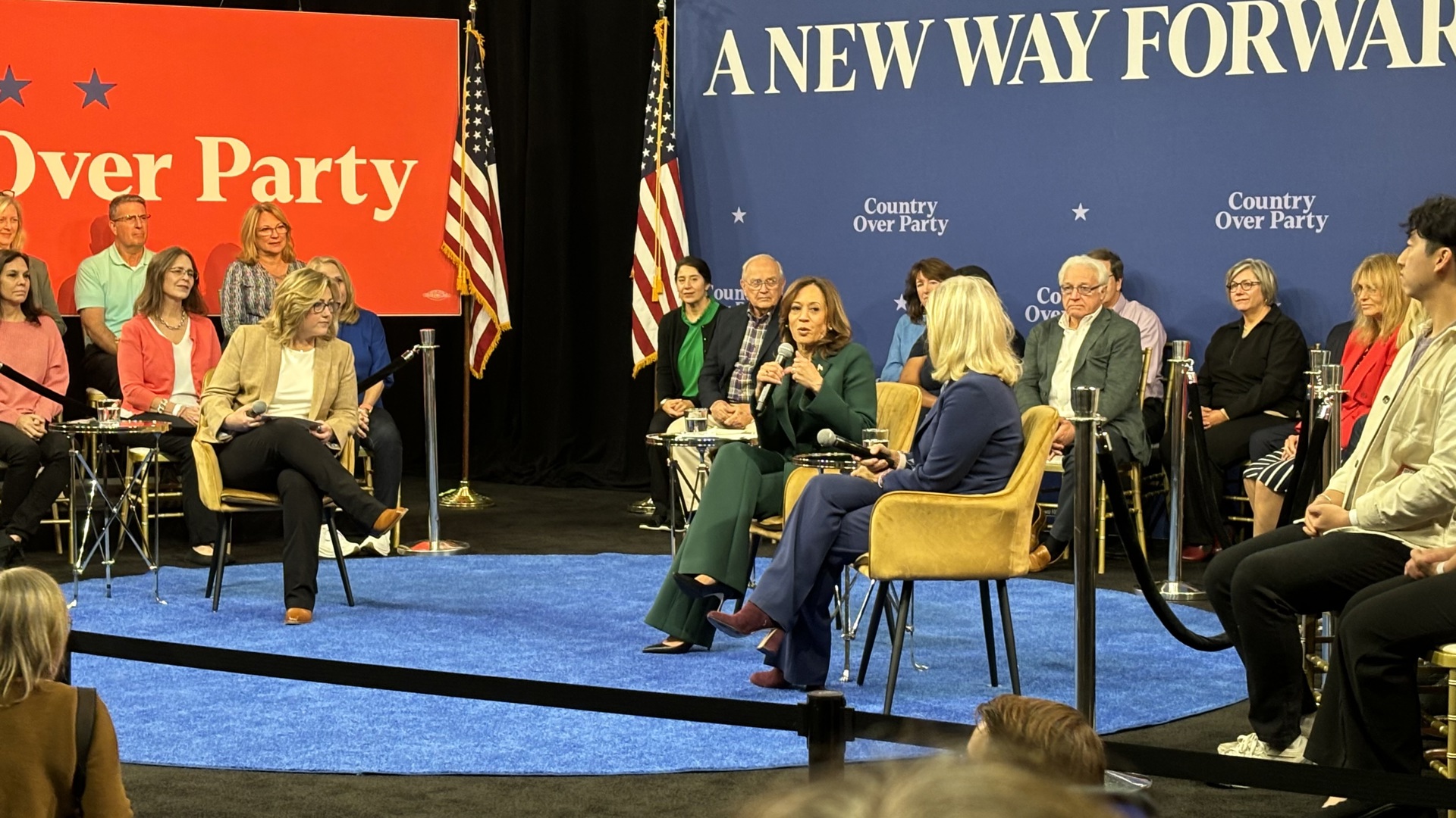 The Vice President appeared with the daughter of former Vice President Dick Cheney in Chester County.