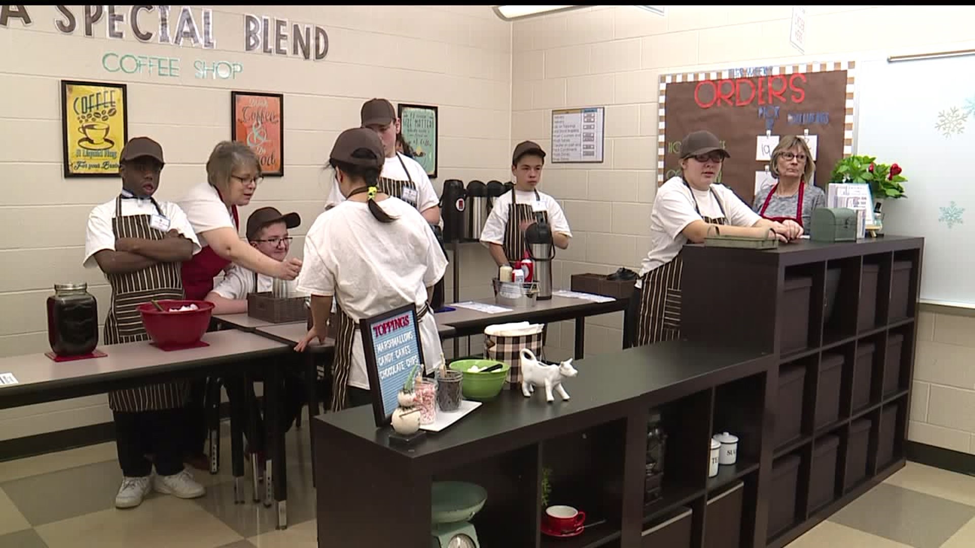 "A Special Blend Coffee Shop" teaching students life skills at Warwick Middle School