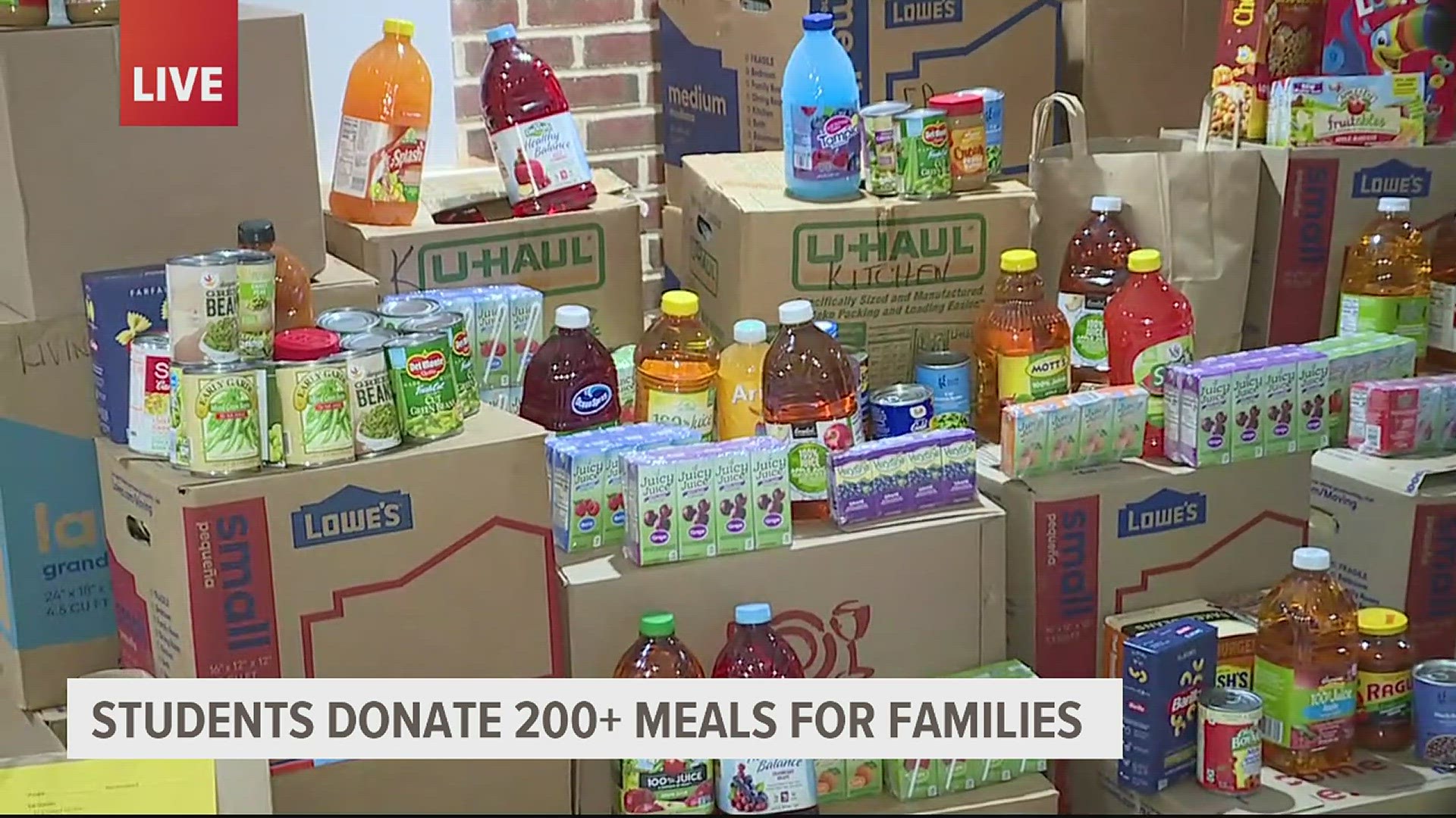 Harrisburg Academy students collected more than 3,000 food items