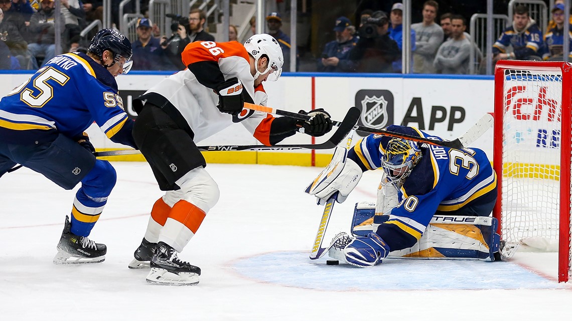 Tippett snaps tie in 3rd period as Flyers beat Blues 4-2 for 4th ...