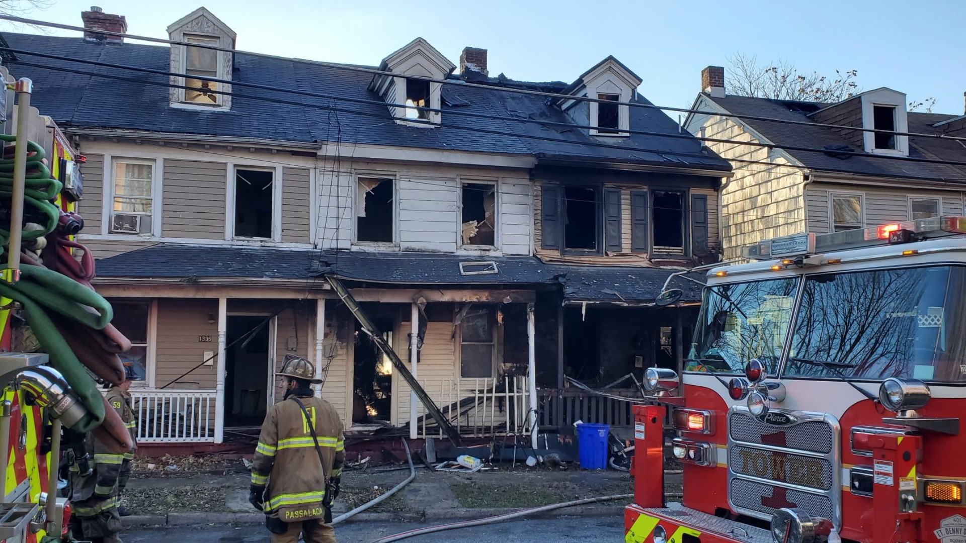 Fire crews responded to the fire around 12:30 p.m. on the 1300 block of South 13th Street.