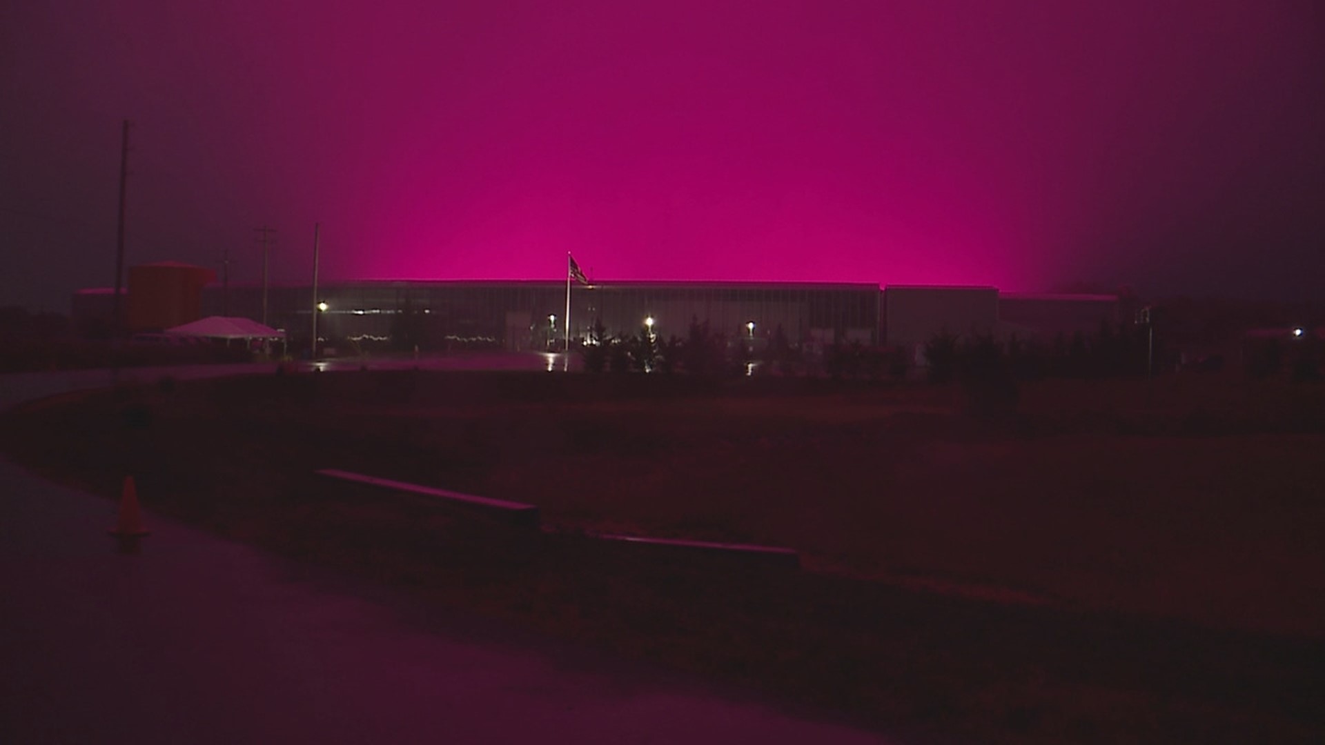 Organic Remedies, a medical marijuana organization in South Central Pennsylvania, lit up the sky over their Carlisle greenhouse pink.