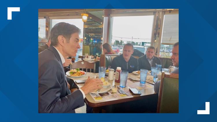 Republican US Senate candidate Dr. Mehmet Oz visits Lancaster diner
