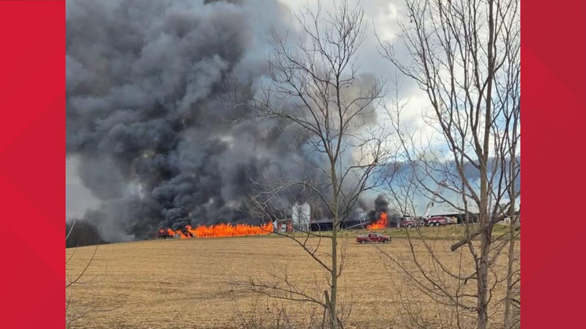Crews respond to 3-alarm fire at chicken barn in Juniata County | fox43.com