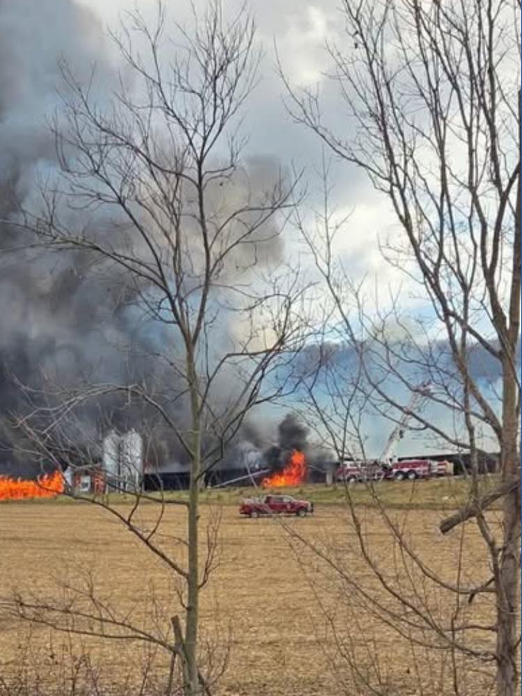 Crews respond to 3-alarm fire at chicken barn in Juniata County | fox43.com