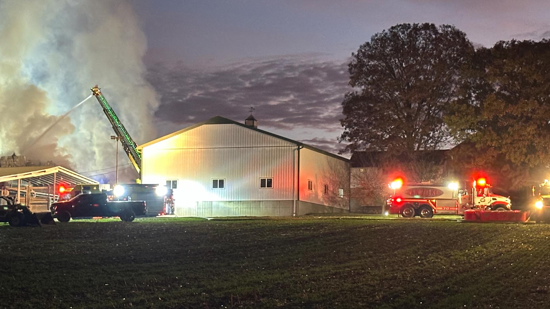 Crews responded to a barn fire on Colebrook Rd. in Londonderry Township around 5:00 a.m. on Nov. 19.