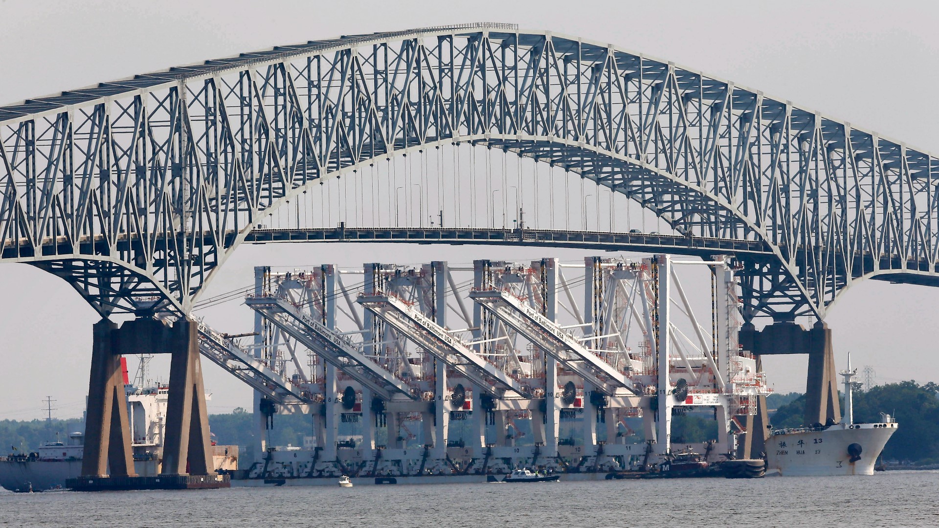 The bridge, which opened to the public in 1977, collapse early Tuesday morning when a ship hit it.
