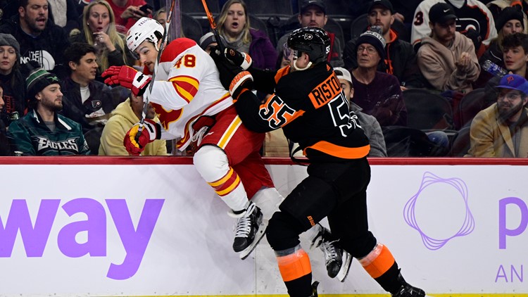 Coleman, Flames send slumping Flyers to 7th straight loss