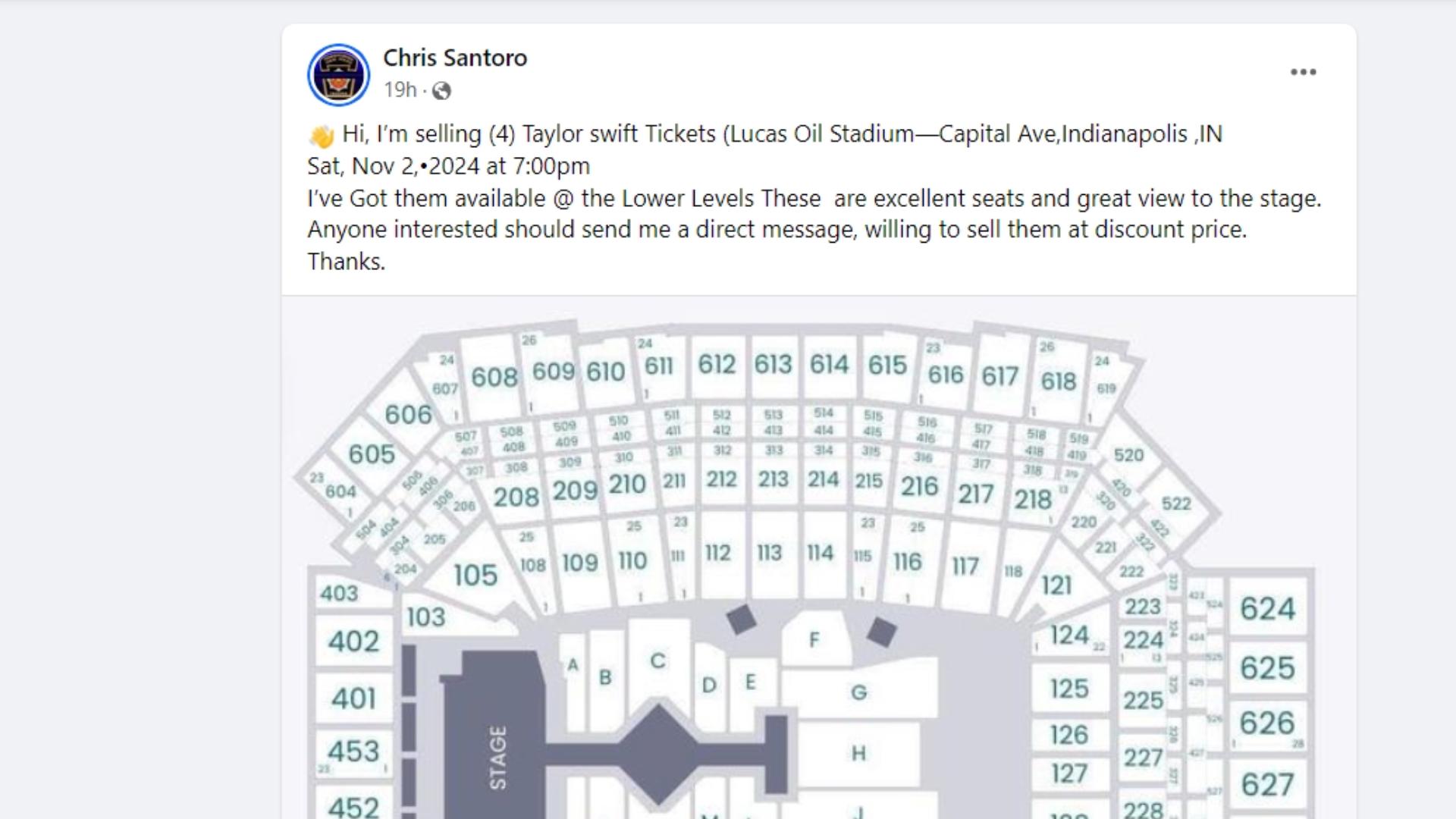A Pennsylvania man has tried to get control back of his Facebook for a year, while the hacker tries to scam people by selling Taylor Swift tickets on his account.