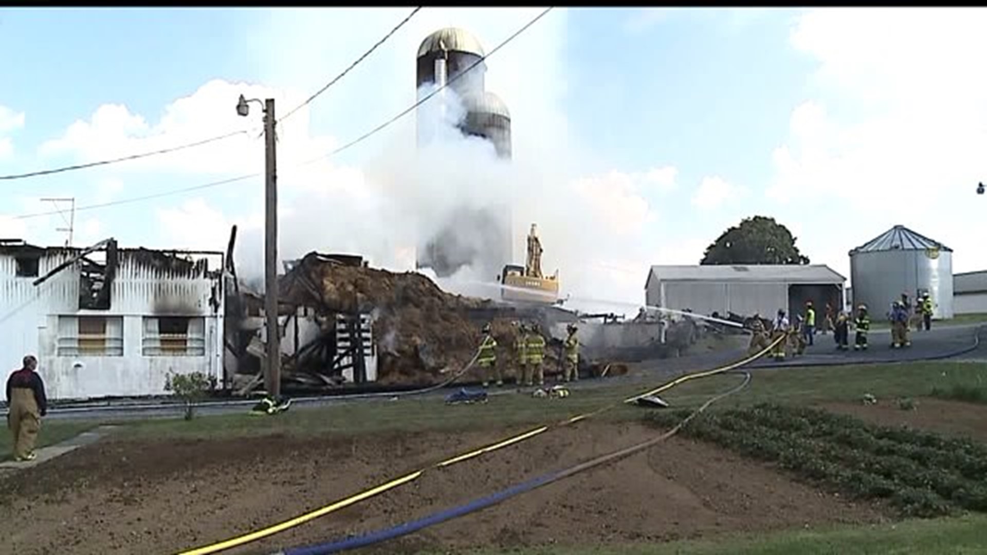 Barn destroyed by fire in Ephrata Township