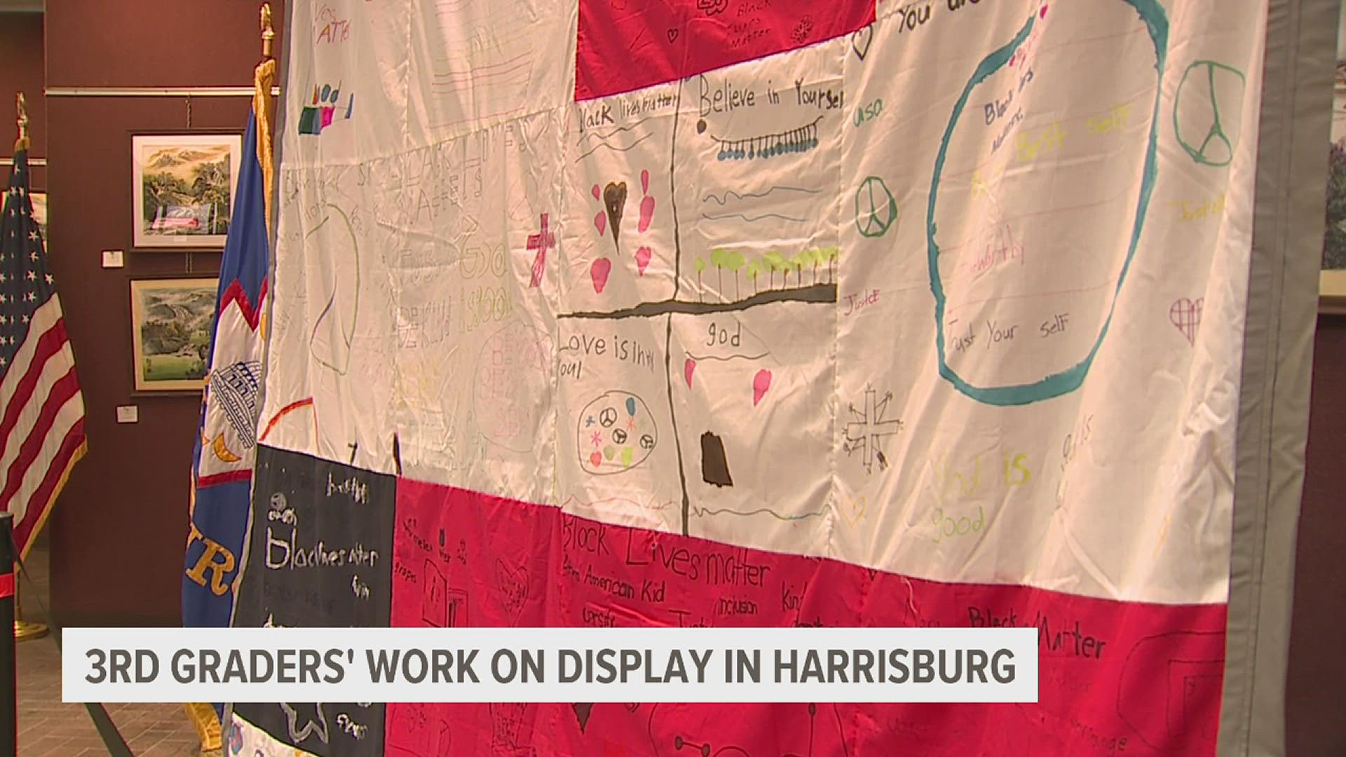 A quilt made by students of Saint Stephen's Episcopal school in Harrisburg is now hanging inside the MLK City Government Center.